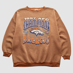 Denver Broncos Tultex 1997 Pullover Sweatshirt - Brown Vintage sale