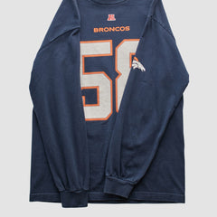Denver Broncos NFL 2010s Long Sleeve T-shirt - Navy Vintage sale