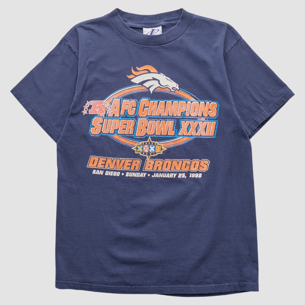 Denver Broncos Logo Athletic 1998 T-shirt - Navy Vintage for sale