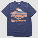 Denver Broncos Logo Athletic 1998 T-shirt - Navy Vintage for sale