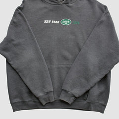 New York Jets Team Edition Apparel 2000s Hooded Pullover Sweatshirt - Charcoal Vintage discount