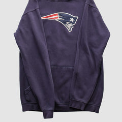 New England Patriots NFL 2000s Hooded Pullover Sweatshirt - Navy Vintage on sale