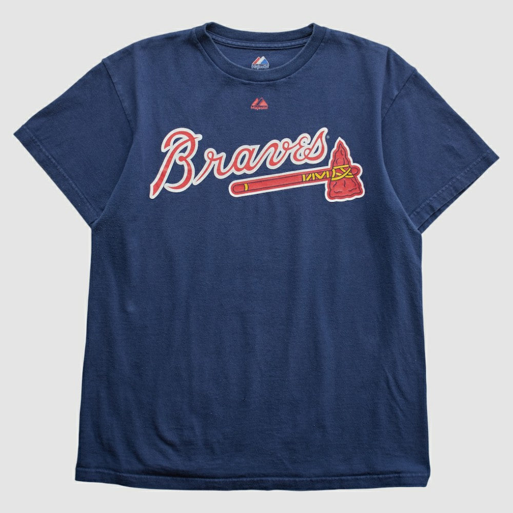 Atlanta Braves Majestic 2000s T-shirt Navy Vintage