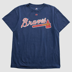 Atlanta Braves Majestic 2000s T-shirt Navy Vintage
