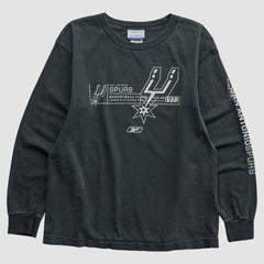 San Antonio Spurs Reebok 2000s Long Sleeve T-shirt - Black Vintage discount