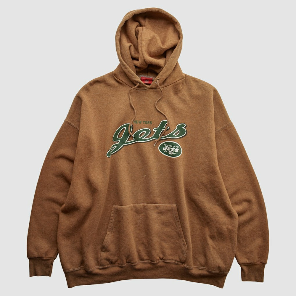 New York Jets NFL 2000s Hooded Pullover Sweatshirt - Brown Vintage outlet
