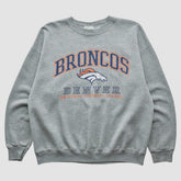 Denver Broncos Lee Sport 90s Pullover Sweatshirt - Heather Gray Vintage on sale