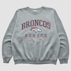 Denver Broncos Lee Sport 90s Pullover Sweatshirt - Heather Gray Vintage on sale