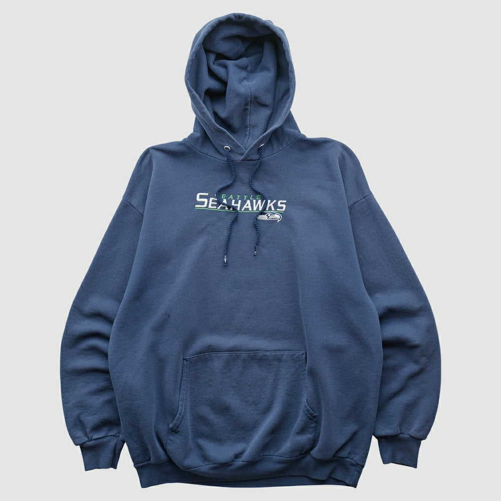 Seattle Seahawks NFL 2000s Hooded Pullover Sweatshirt - Navy Vintage sale