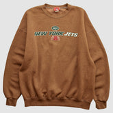 New York Jets NFL 2000s Pullover Sweatshirt - Brown Vintage discount