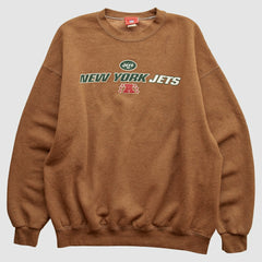 New York Jets NFL 2000s Pullover Sweatshirt - Brown Vintage discount