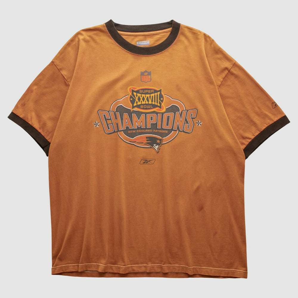 New England Patriots Reebok 2004 T-shirt - Orange Vintage on sale