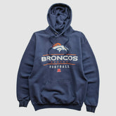 Denver Broncos NFL 2000s Hooded Pullover Sweatshirt - Navy Vintage discount