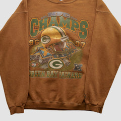 Green Bay Packers Starter 1997 Pullover Sweatshirt - Brown Vintage for sale