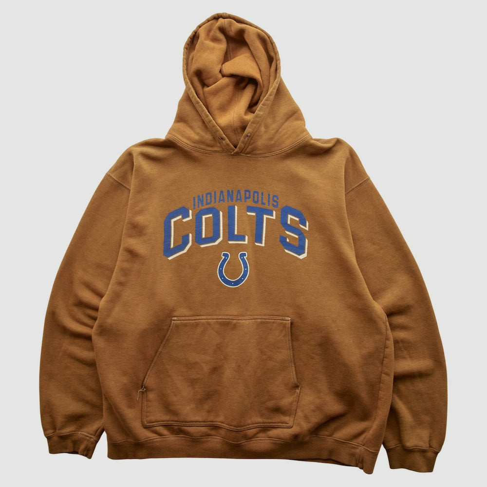 Indianapolis Colts Reebok 2000s Hooded Pullover Sweatshirt - Tan Vintage discount