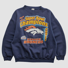 Denver Broncos Logo 7 1999 Pullover Sweatshirt - Navy Vintage cheap