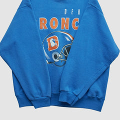 Denver Broncos Hanes 90s Pullover Sweatshirt - Blue Vintage on sale