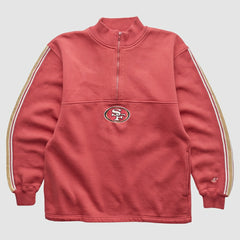 San Francisco 49ers NFL 2000s 1/4 Zip Sweatshirt - Red Vintage discount
