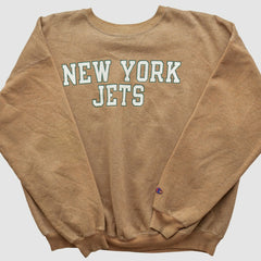 New York Jets Champion 2000s Pullover Sweatshirt - Tan Vintage cheap