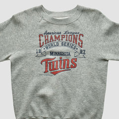 Minnesota Twins 1987 Pullover Sweatshirt Heather Gray Vintage