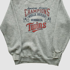Minnesota Twins 1987 Pullover Sweatshirt Heather Gray Vintage
