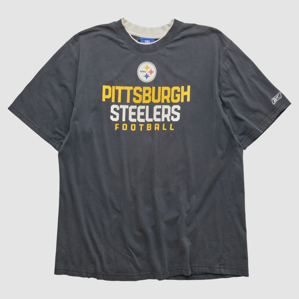 Pittsburgh Steelers Reebok 2000s T-shirt - Charcoal Vintage sale