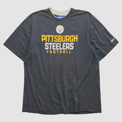 Pittsburgh Steelers Reebok 2000s T-shirt - Charcoal Vintage sale