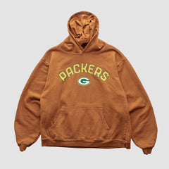 Green Bay Packers Reebok 2000s Hooded Pullover Sweatshirt - Brown Vintage discount