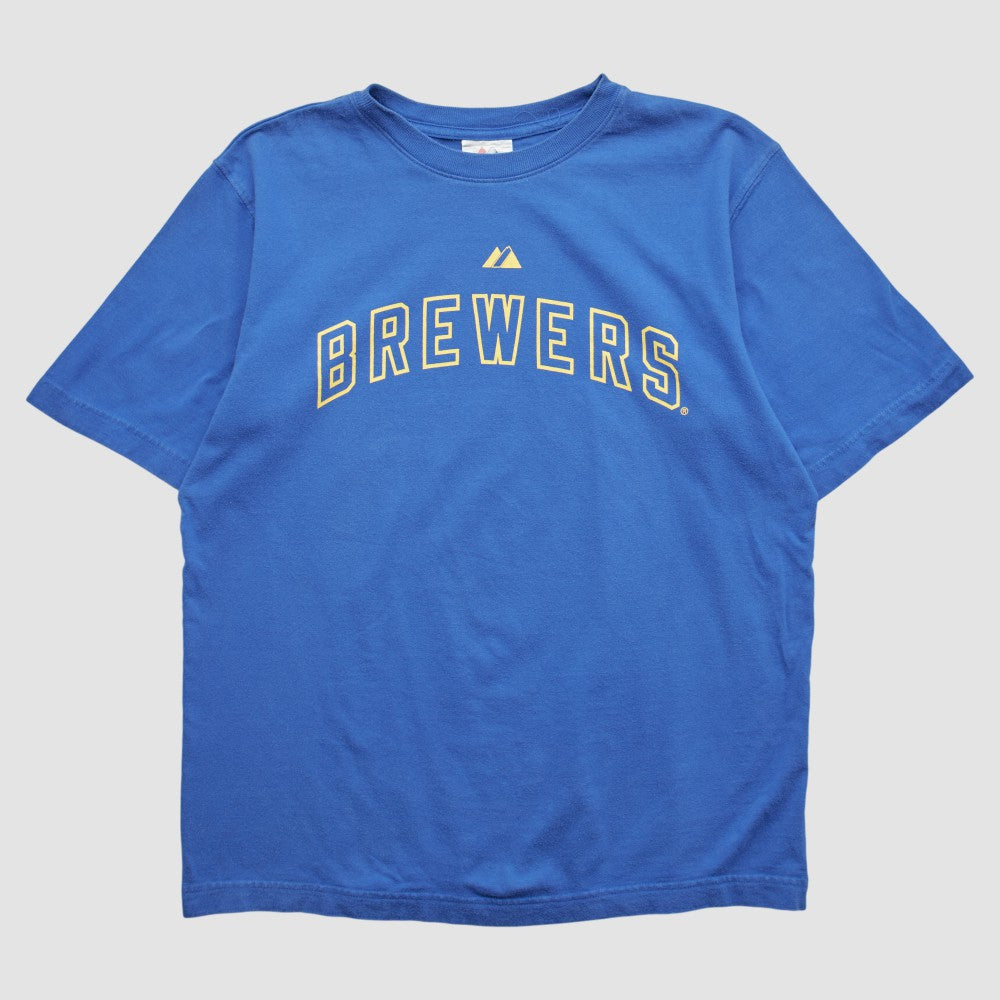 Milwaukee Brewers Majestic 2000s T-shirt Blue Vintage