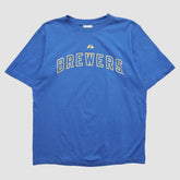 Milwaukee Brewers Majestic 2000s T-shirt Blue Vintage