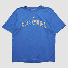 Milwaukee Brewers Majestic 2000s T-shirt Blue Vintage
