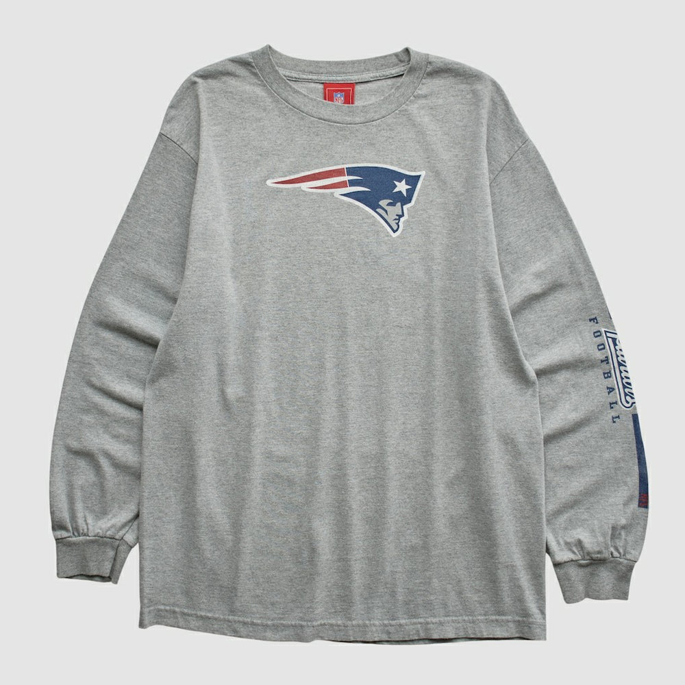 New England Patriots NFL 2000s Long Sleeve T-shirt - Heather Gray Vintage online