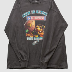 Philadelphia Eagles NFL 2008 Long Sleeve T-shirt - Charcoal Vintage outlet