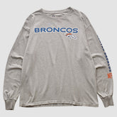 Denver Broncos NFL 2000s Long Sleeve T-shirt - Heather Gray Vintage cheap