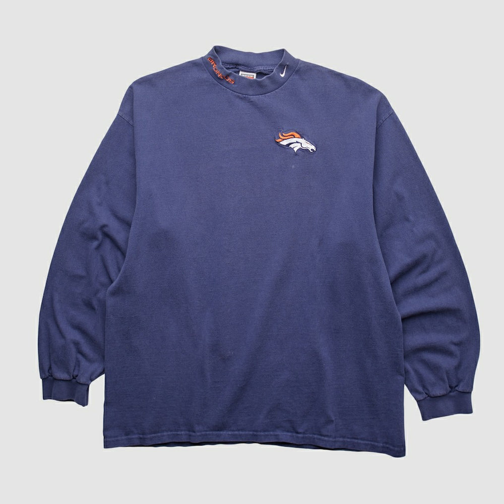 Denver Broncos 90s Pullover Sweatshirt - Navy Vintage for sale