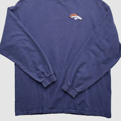 Denver Broncos 90s Pullover Sweatshirt - Navy Vintage for sale