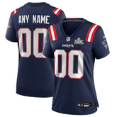 New England Patriots Women's Super Bowl LX Patch Custom Game Jersey - Navy discount