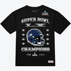 Seattle Seahawks Super Bowl LX Champions Helmet Arch T-Shirt - Black cheap
