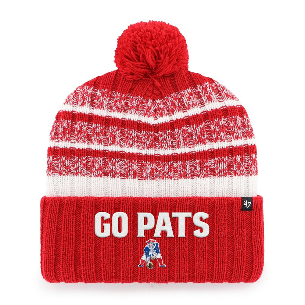 New England Patriots '47 Local Cuffed Knit Hat with Pom - Red cheap