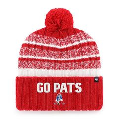 New England Patriots '47 Local Cuffed Knit Hat with Pom - Red cheap