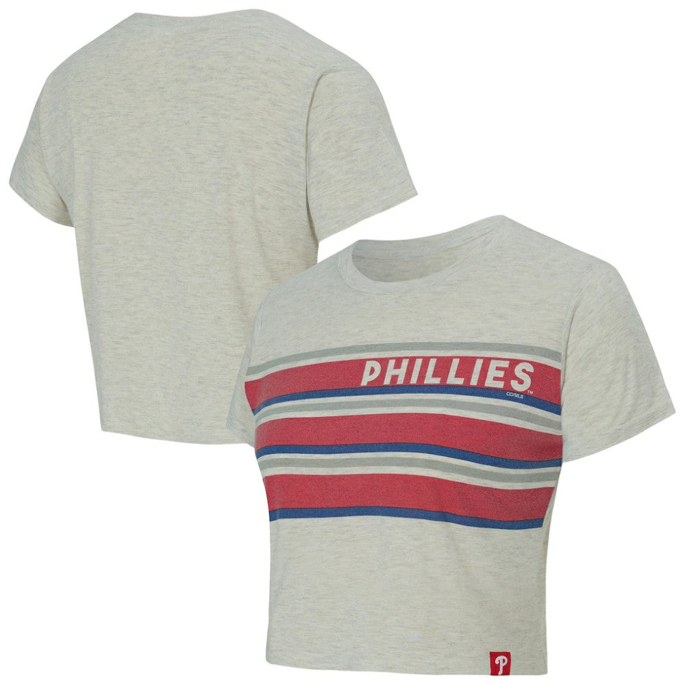 Philadelphia Phillies Concepts Sport Women's Birch Cropped T-Shirt Cream