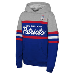 New England Patriots Throwback Head Coach Pullover Hoodie - Royal cheap