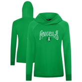 Los Angeles Angels Levelwear Women's St. Patrick's Day Slender Raglan Hoodie Green