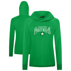 Houston Astros Levelwear Women's St. Patrick's Day Slender Raglan Hoodie Green
