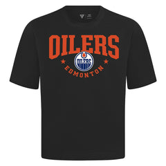 Edmonton Oilers Levelwear Luxe Signature Knit T-Shirt - Black T-shirts