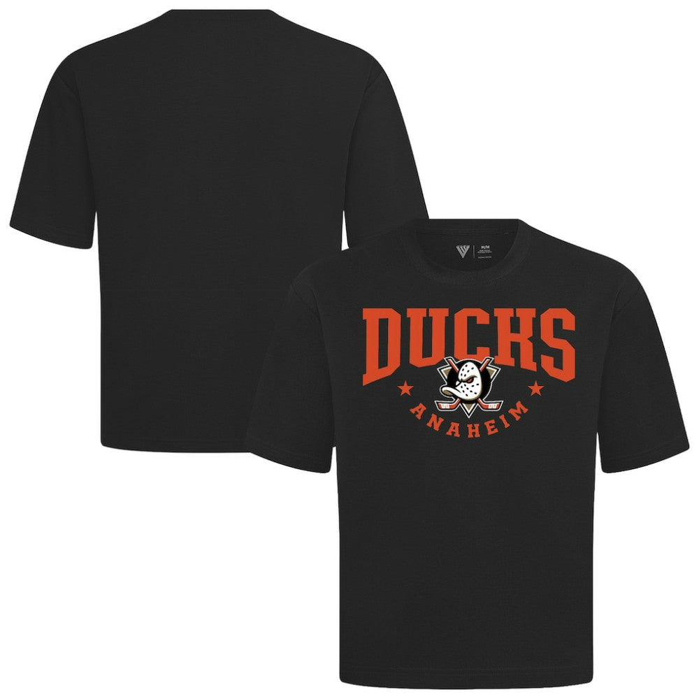 Anaheim Ducks Levelwear Luxe Signature Knit T-Shirt - Black T-shirts