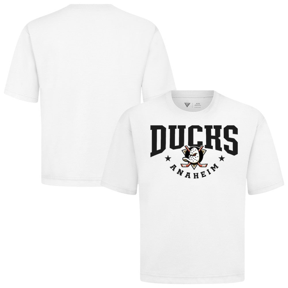 Anaheim Ducks Levelwear Luxe Signature Knit T-Shirt - White T-shirts