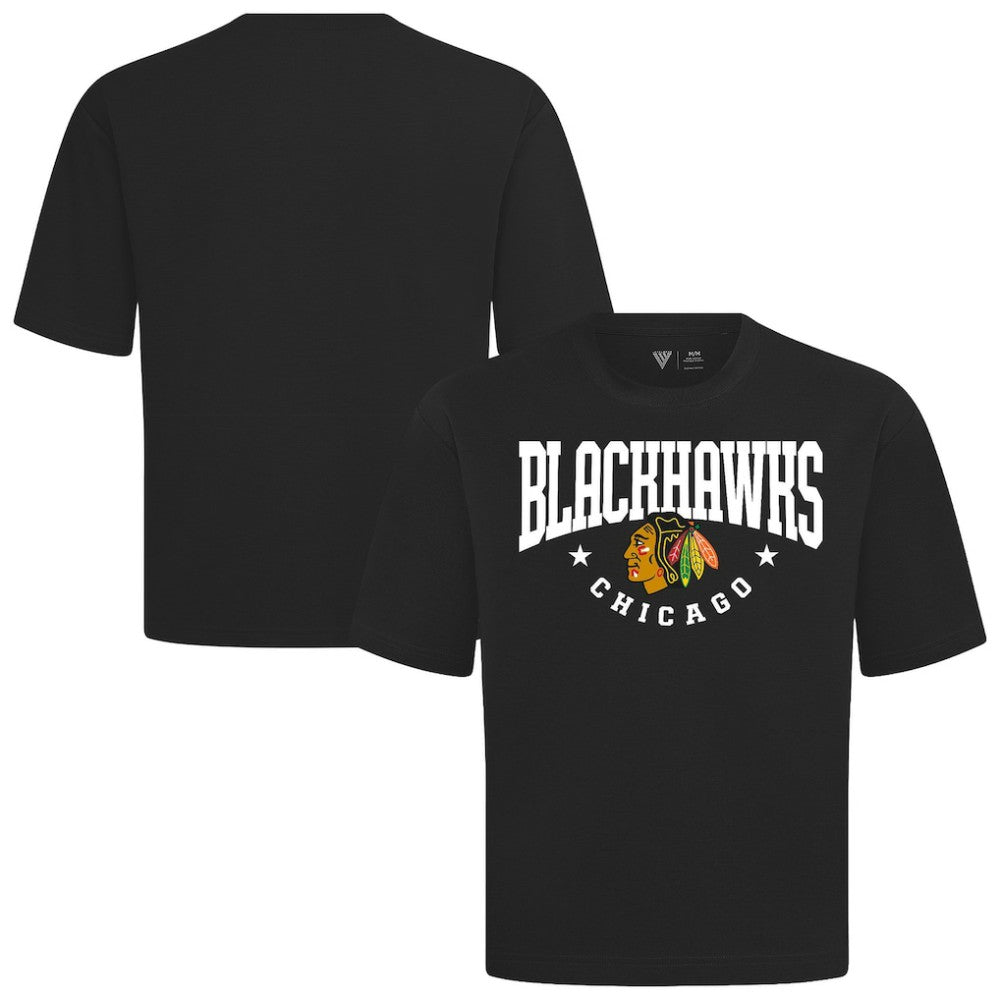 Chicago Blackhawks Levelwear Luxe Signature Knit T-Shirt - Black T-shirts