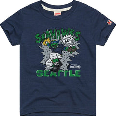Leonardo Seattle Seahawks Homage Youth TMNT Tri-Blend T-Shirt - College Navy online