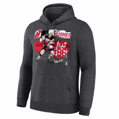 Jack Hughes New Jersey Devils Fresh Ice Hoodie - Charcoal Jerseys